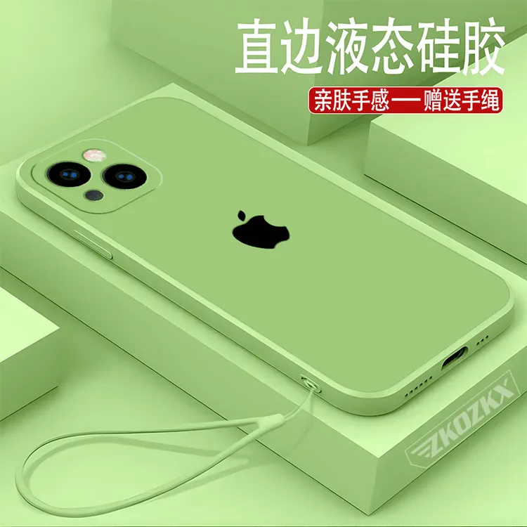 适用【苹果13】手机壳原标logo超薄液态硅胶软壳防摔简约新款男女潮