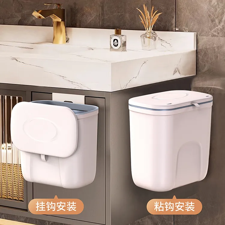 垃圾桶带盖家用橱柜门壁挂式厕所卫生间悬挂卫浴创于多功能收纳