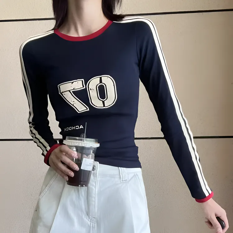 SIYU 尤莱特美式复古风女装2024爆款法式小众高级感上衣长袖T恤