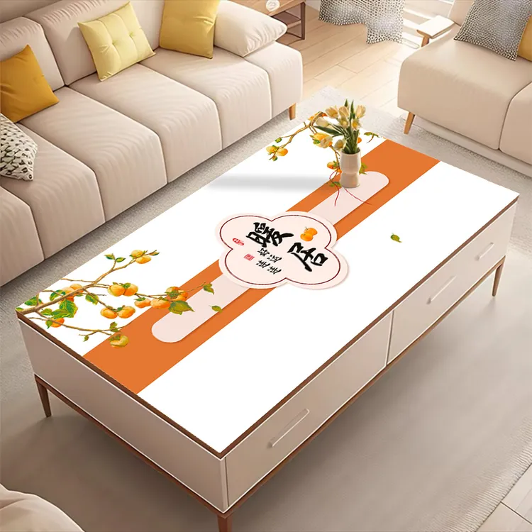 网红印花茶几桌布防水防油免洗防烫餐桌垫简约轻奢家用长方形台布