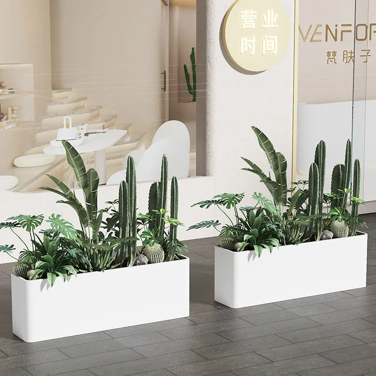 户外铁艺花箱商业街广场奶茶店休闲吧咖啡厅花盆外摆隔断花架花槽