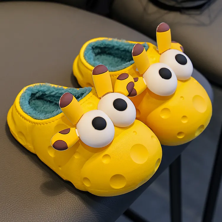 儿童棉拖鞋2023新款女童宝宝可爱卡通冬季家居防滑保暖毛毛拖鞋男