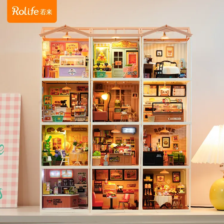 rolife/若来超级世界积木拼装diy小屋迷你小房子模型玩具屋礼物女