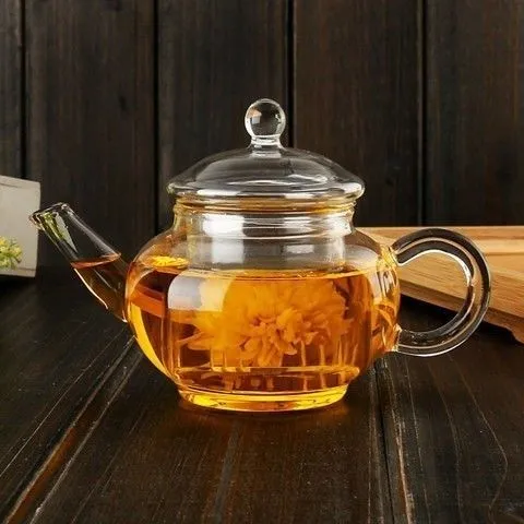 迷你泡茶壶250毫升玻璃家用透明过滤耐热带盖加厚