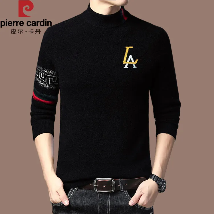 【皮尔卡丹官方正品】秋冬季高档男士羊毛衫加厚休闲针织衫保暖毛衣