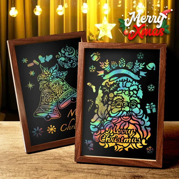 圣诞节非遗烧箔画diy材料包金箔画全套装饰拓印铜箔手工油画填充