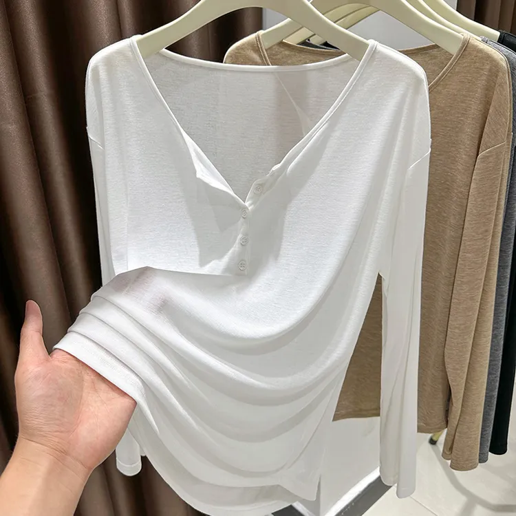 白色防晒上衣女款夏季冰丝纯色T恤宽松慵懒风微透薄款设计感罩衫