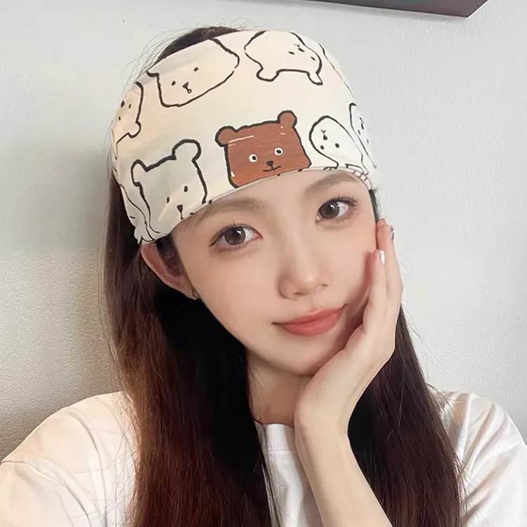 网红坐月子帽子透气宽松不勒产后孕妇头巾月子帽大头围印花时尚