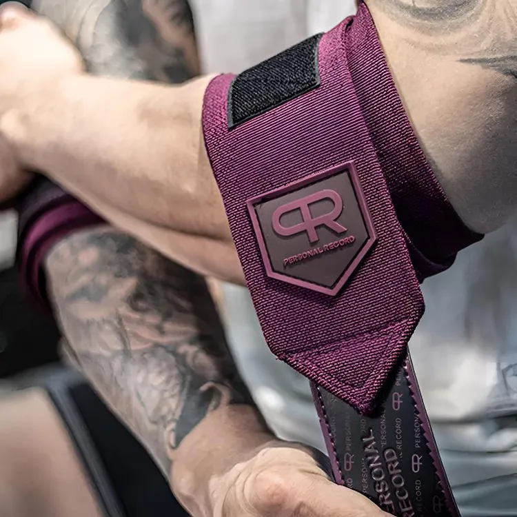 PR轮子哥健身绑肘男卧推缠绕式专业加硬冲极限力量举绷带紫色护肘