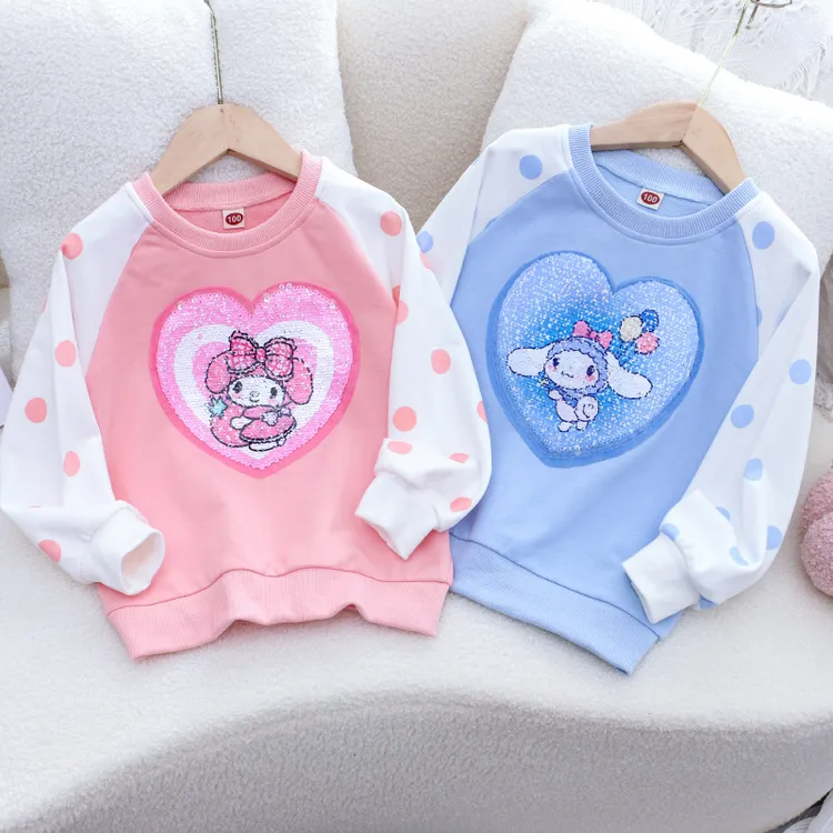 女童卫衣春秋装新款儿童变色卡通衣服宝宝小女孩库落米上衣套头衫