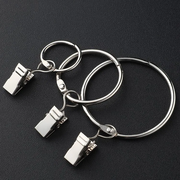 开口窗帘环窗帘圈免拆杆活扣环罗马圈环金属窗帘夹子挂钩挂环配件