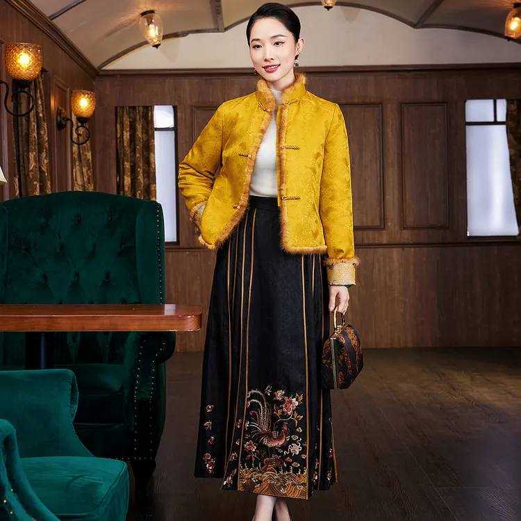 【星枕画楼】桑蚕丝大王缎夹棉唐装秋冬简约高端复古气质外套W24348