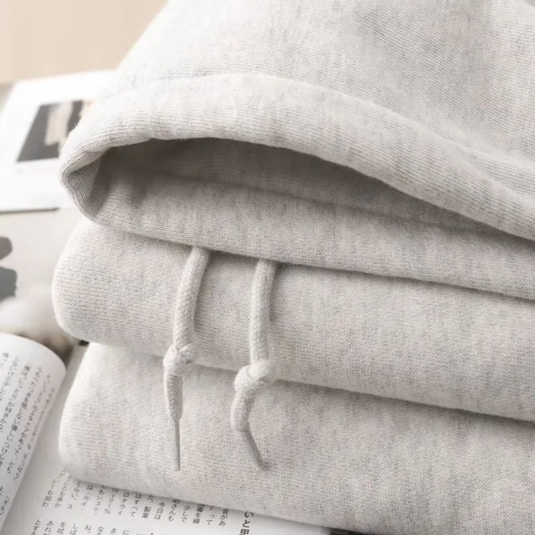 百搭花灰色350g重磅连帽套头卫衣男秋冬季纯色休闲宽松帽衫上衣女