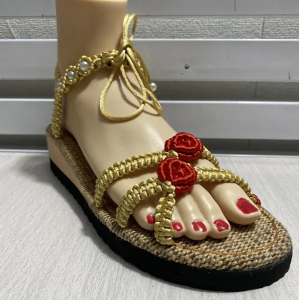 （非成品）中国结夏季手工编织diy手编凉鞋拖鞋材料包鞋底中国风