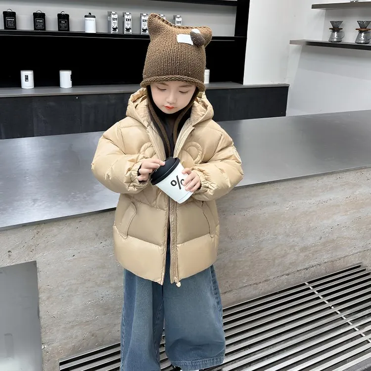 儿童免洗白鸭绒羽绒服女童宝宝加厚外套保暖2024新款冬装新款上衣