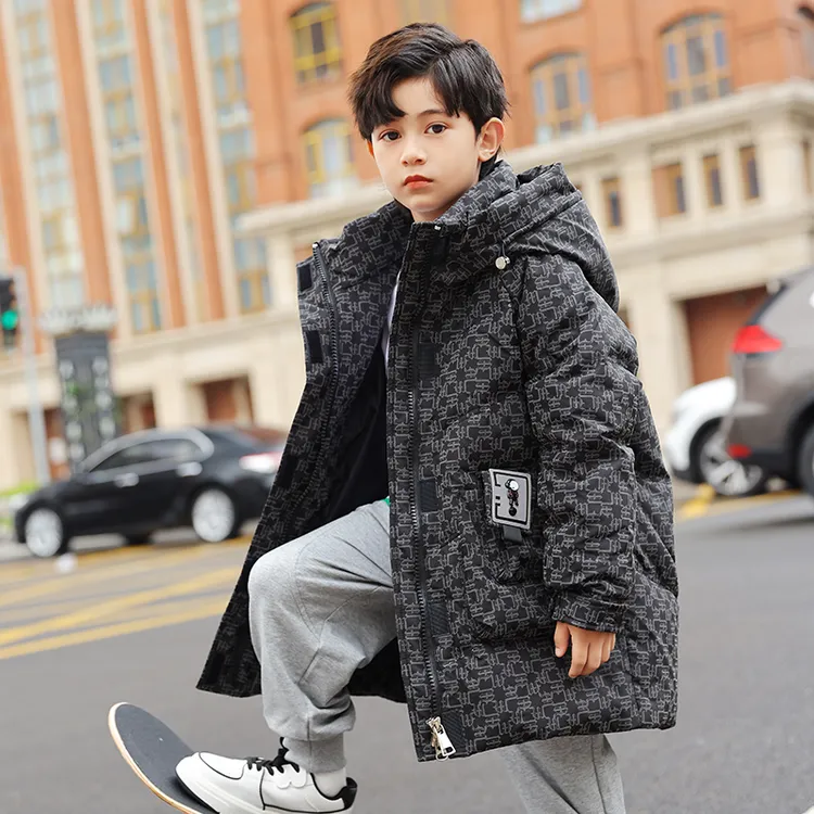 儿童羽绒服男童2024新款韩版免洗加厚冬季保暖女孩中大童洋气外套