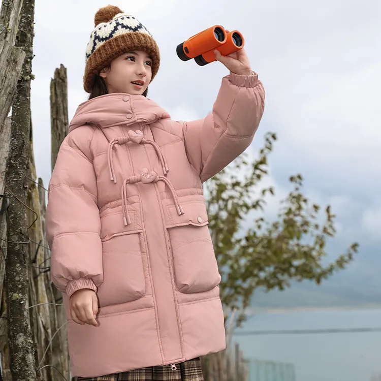 儿童羽绒服女童中长款2024新款加厚韩版时尚中大童女孩子冬季外套