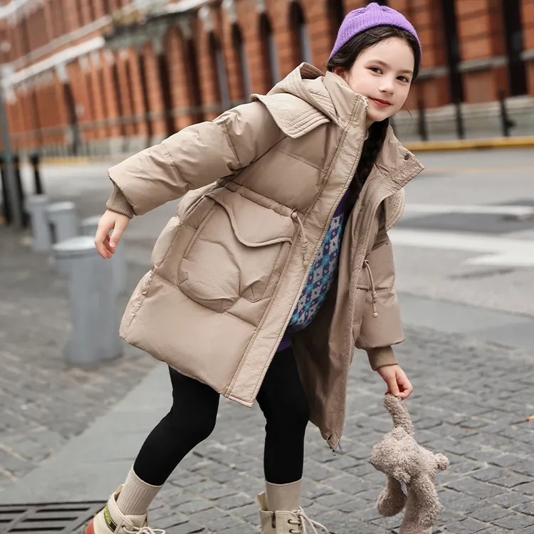 儿童羽绒服女童中大童2024中长款冬季新款加厚洋气童装外套