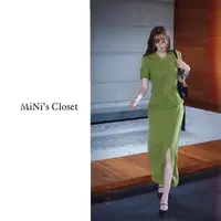 【MiNi推荐】薄荷曼波冰丝时尚短袖毛衣半身裙套装早春两件套JD0040