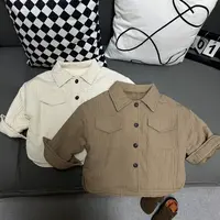 2025冬季新品韩版中小童女童夹棉百搭洋气衬衫棉服外套88179