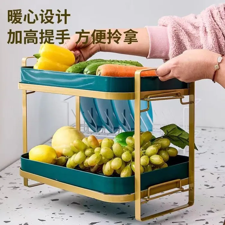 网红杯子收纳置物架客厅两三层沥水托盘家用桌面放玻璃茶水杯架子