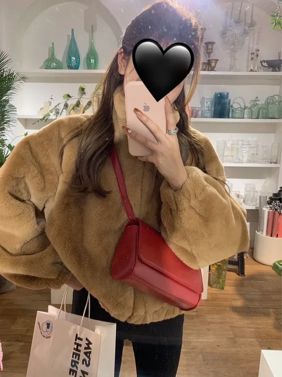 韩妹保暖小棕熊可爱软乎乎夹克上衣女新款宽松短款毛毛外套