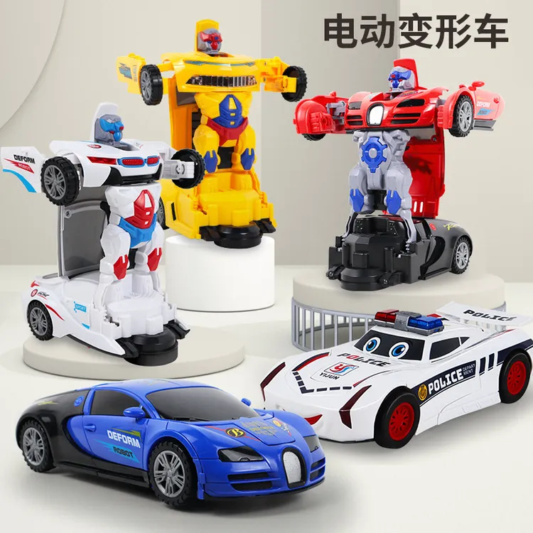 电动变形警车儿童玩具男孩3到6岁万向行驶灯光音乐炫酷自动玩具车