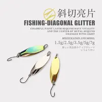 溪流远投马口斜切勺型单钩路亚假微物亮片青翘旋转5g亮片白条鳞稍