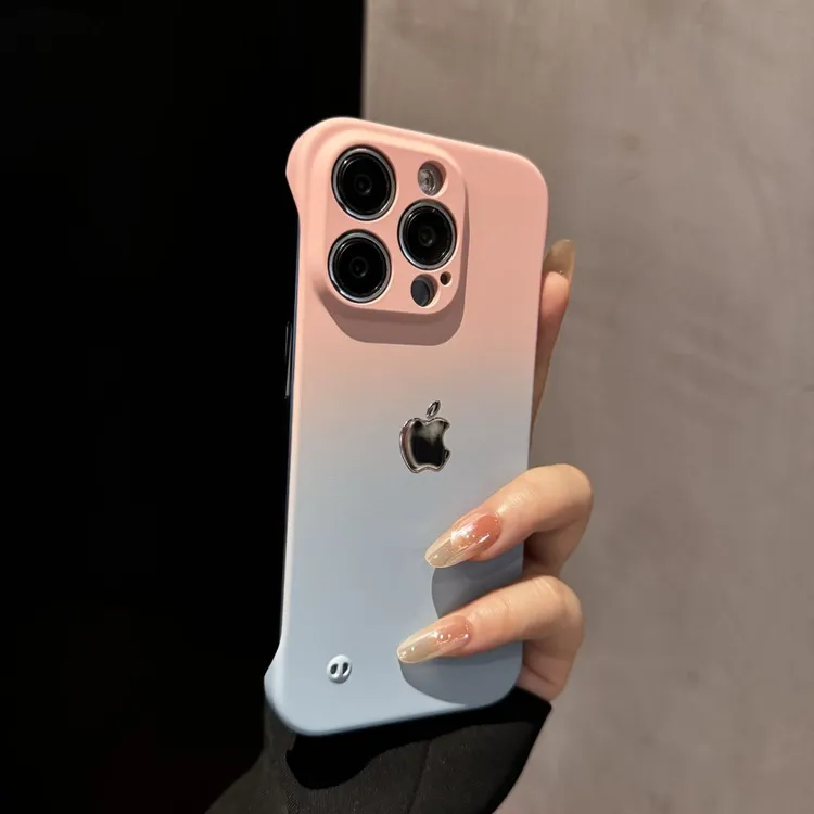 渐变双色无边框适用苹果17promax手机壳个性iPhone16潮牌15网红14