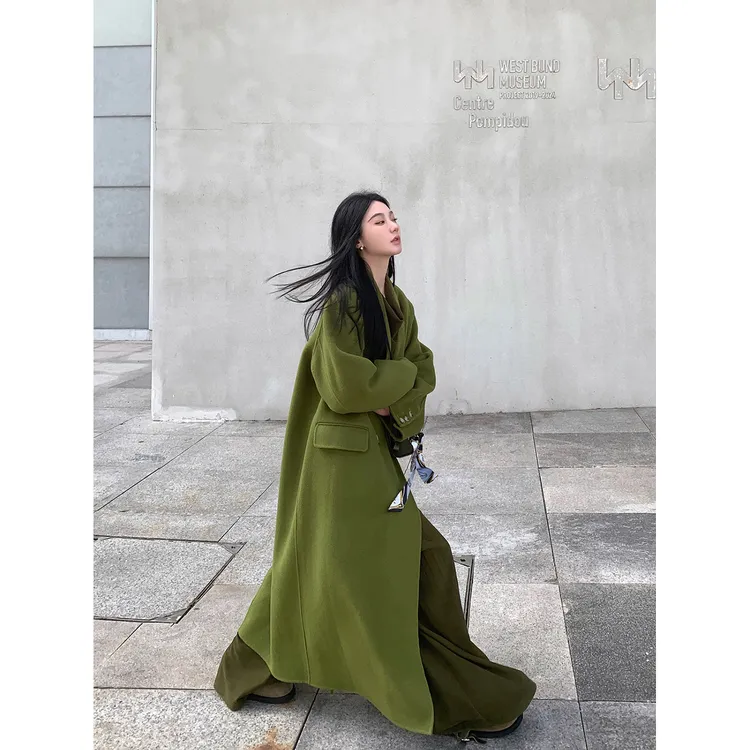 区区欧阳松弛典藏 萬年日常100羊毛双面呢大衣女冬季高级感长款呢