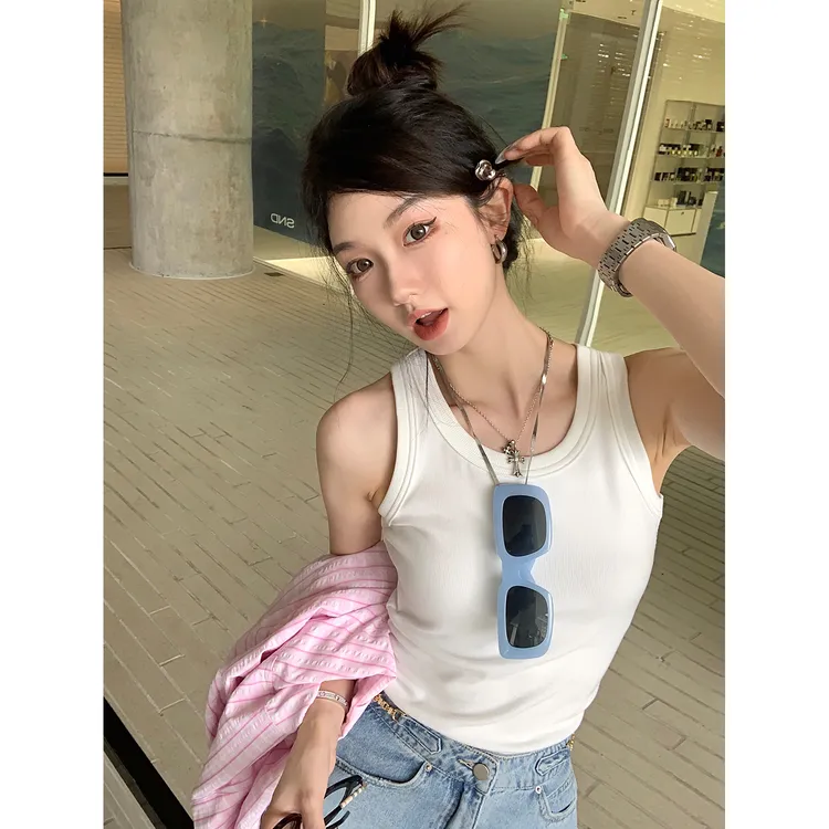 区区欧阳【不买后悔系】针织吊带背心女夏季修身显瘦短款内搭上衣