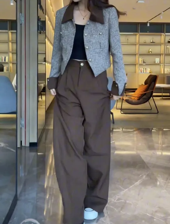 套装上衣西装小香风气质时尚休闲百搭显瘦网红高腰短款春季设计师