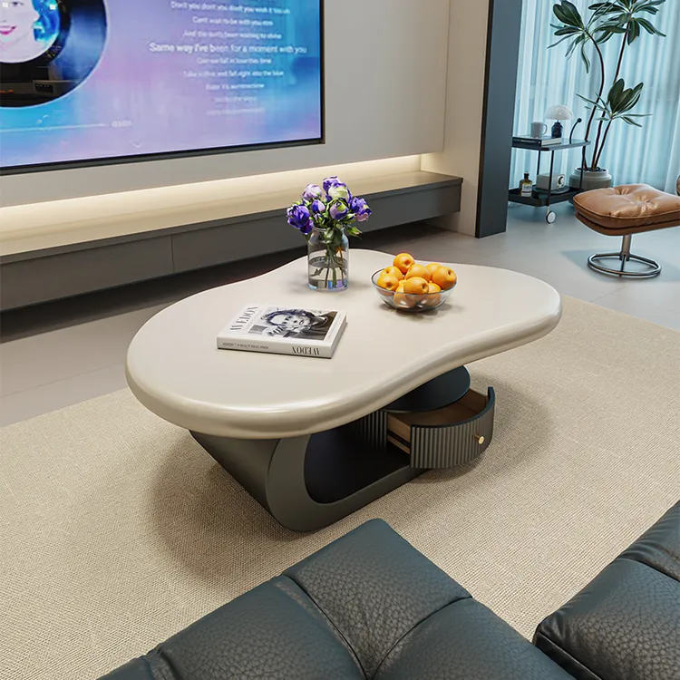 意式轻奢云朵茶几现代简约小户型客厅家用茶台花台奶油风北欧创意