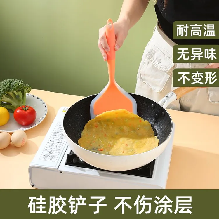 耐高温烙饼硅胶铲 不粘锅铲玉子烧锅铲硅胶炒菜铲子
