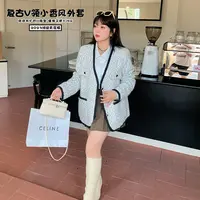 【涵胖胖】清-轻奢时尚复古V领小香风外套-8318