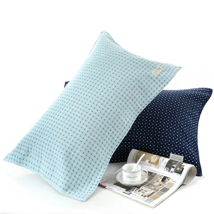 布艺枕巾一对装纯棉纱布毛圈组合家用柔软古典复古全棉枕头巾北欧