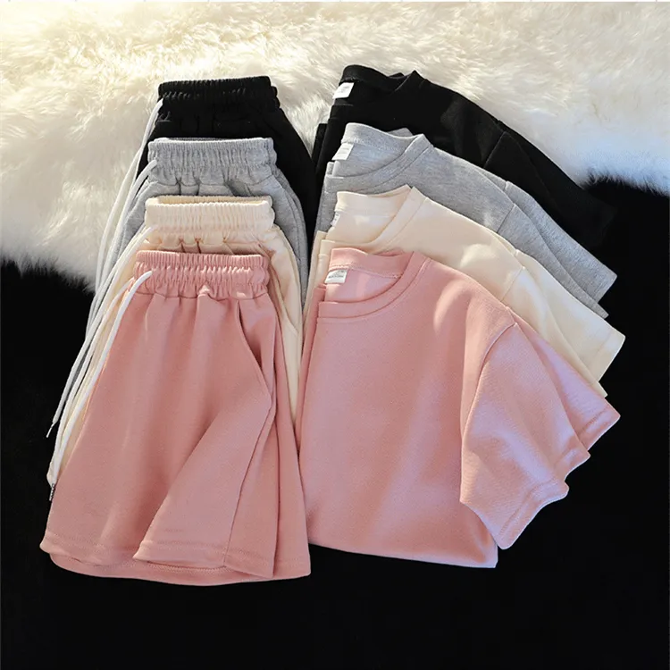 韩范显白！夏季休闲运动短裤套装女夏宽松显瘦舒适穿搭可外穿逛街