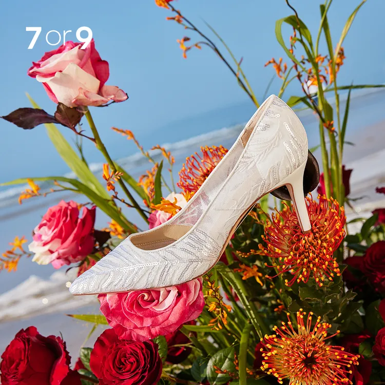 7or9白羽&雪花&红珊瑚法式婚鞋不累脚高跟鞋女西式订婚鞋女空气棉