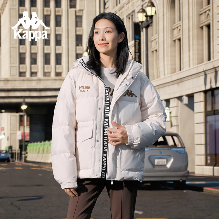  Kappa卡帕背靠背运动羽绒服男2024新款冬户外保暖上衣开衫外套女