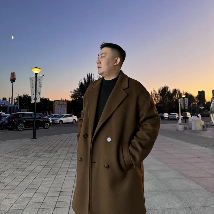 【建平轻熟潮流推荐】大码男士秋冬季新款商务休闲双面羊毛呢外套