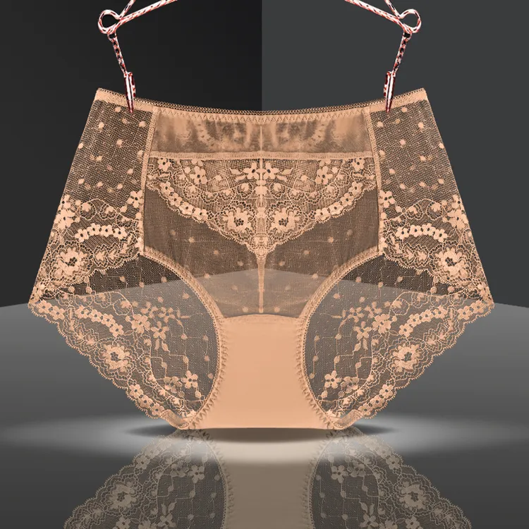 外贸单正品中高腰女士蕾丝内裤性感款式亲肤透气棉裆女士三角内裤