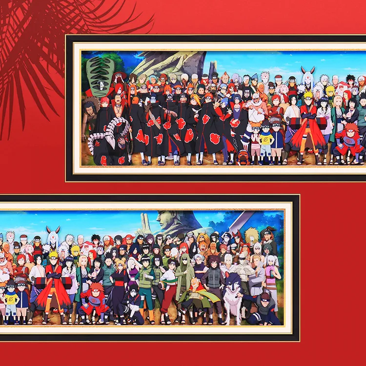 火影忍者 大全家福合影 客厅玄关装饰画 手工动漫立体画 礼物工艺