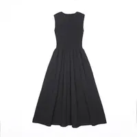 秀特 赫本风连衣裙 夏季无袖时尚针织小黑裙 23212