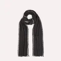 【美拉德】纯羊绒保暖人字纹梭织拼色围巾D230031