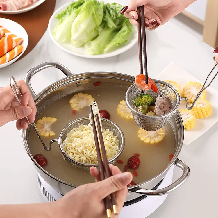 火锅漏勺304不锈钢过滤网筛家用厨房捞煮面勺油炸筛面粉果汁滤勺