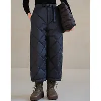 麻霖重工特氟龙三防加厚保暖90白鹅绒时髦高品质可束脚九分鹅绒裤