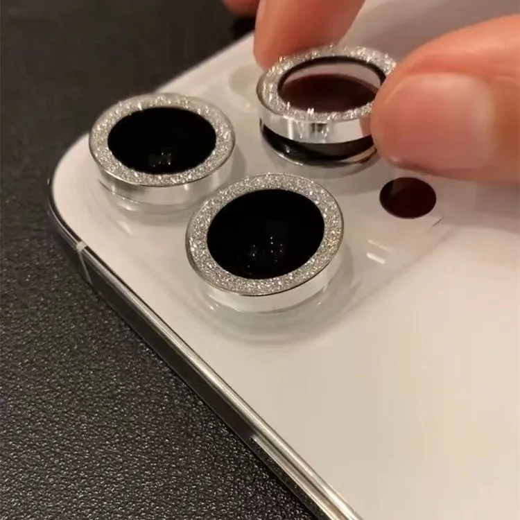 苹果17闪粉镜头保护膜iPhone14Promax水钻奢华后置全包防摔闪钻13