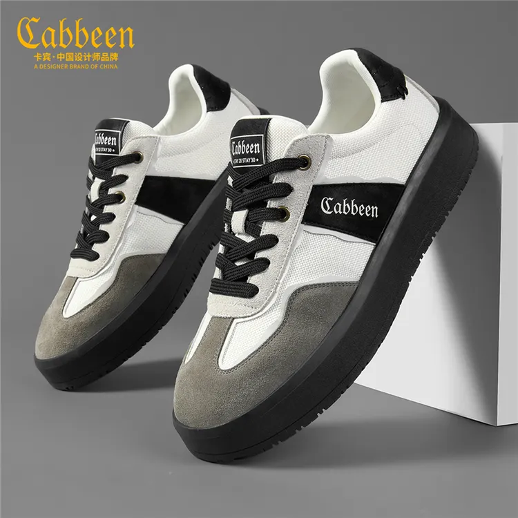 卡宾男生鞋子复古厚底板鞋秋季爆款男鞋潮百搭男士休闲运动德训鞋