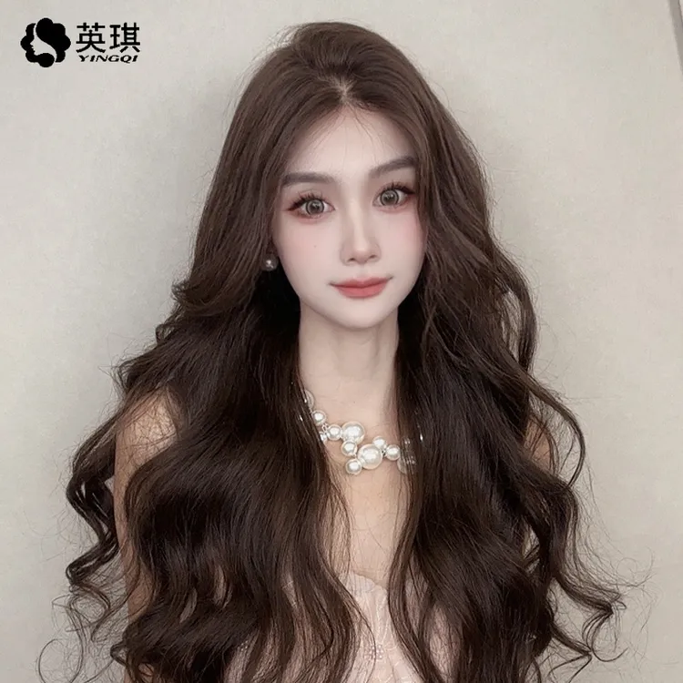 英琪假发全真发洋气卷发复古港风气质减龄女款假发推荐全头套长款