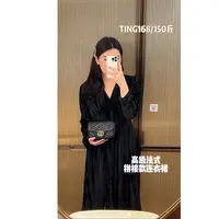 【贝加尔】秋季长袖遮肉显瘦法式赫本风收腰连衣裙女WT431